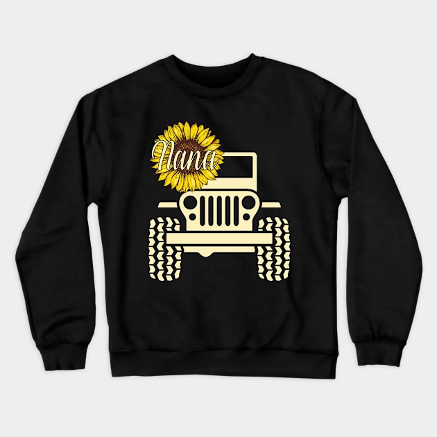 Jeep Sunflower Jeep Nana Jeep Women Crewneck Sweatshirt by Jane Sky